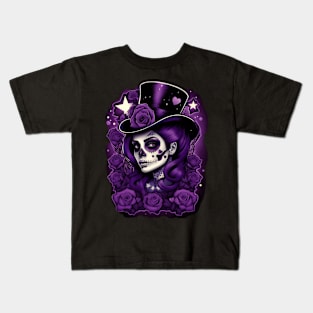 Calavera Morada -09 Kids T-Shirt